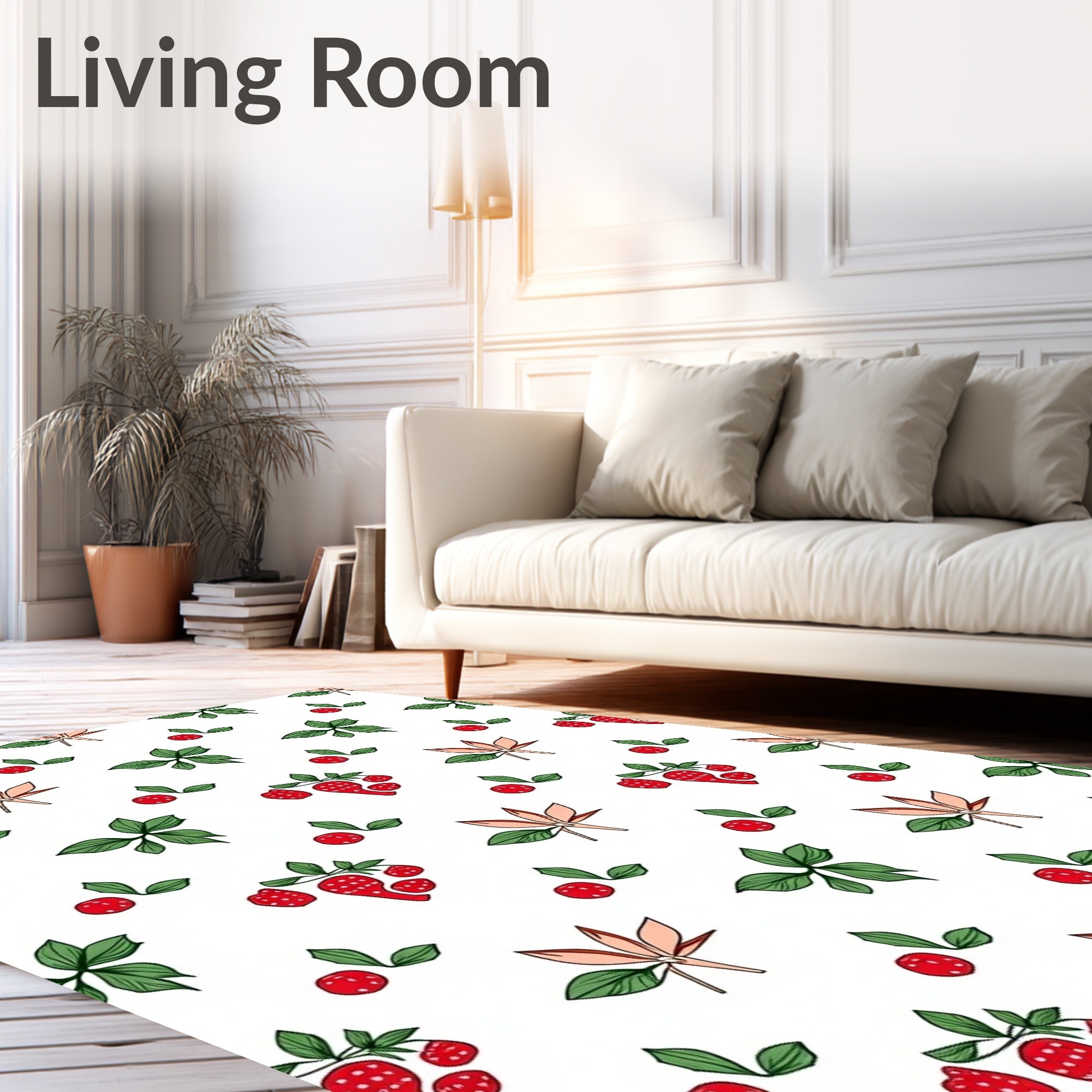 Strolling Berry Leaf Pattern Rug