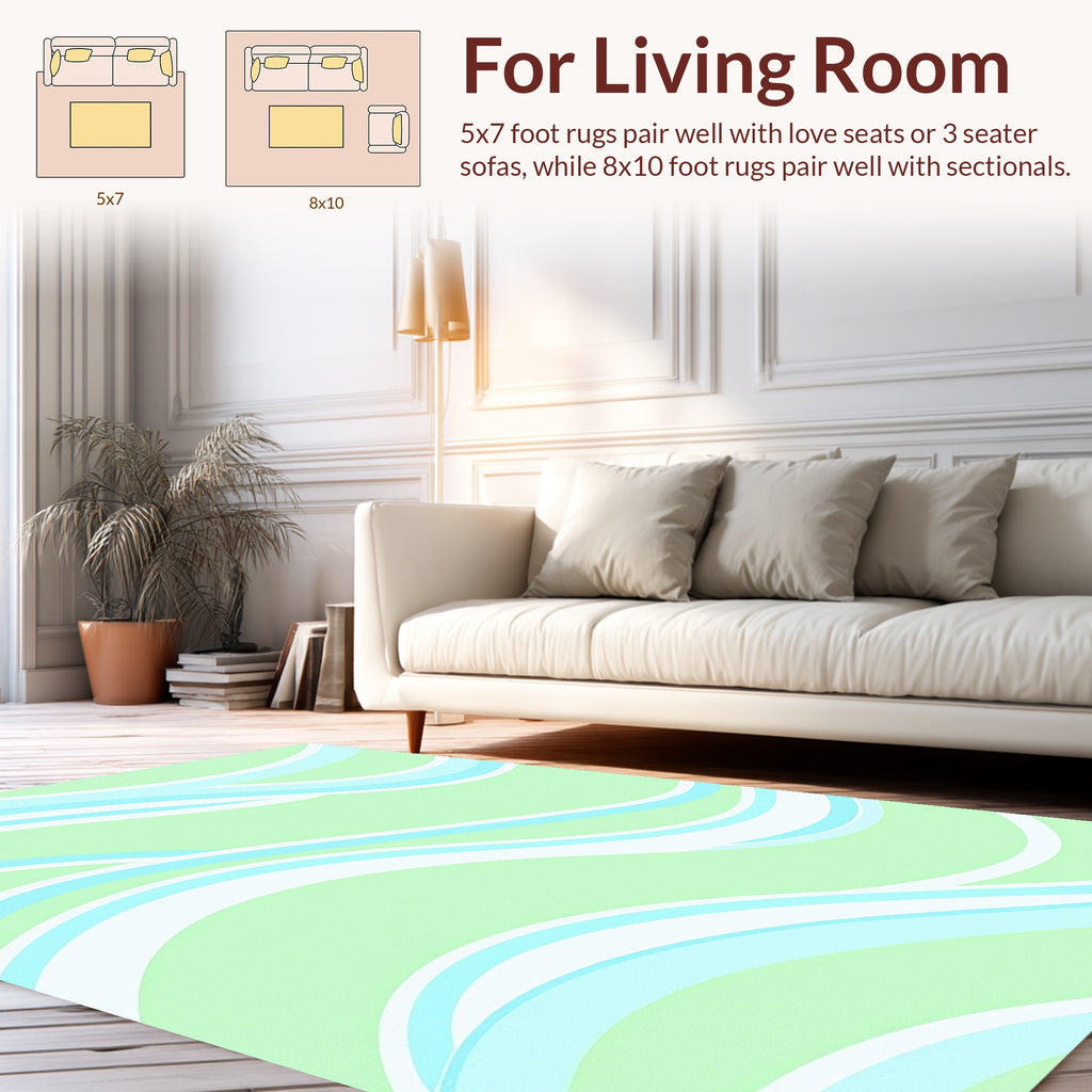 Abstract Pastel Wave Motion Design Rug