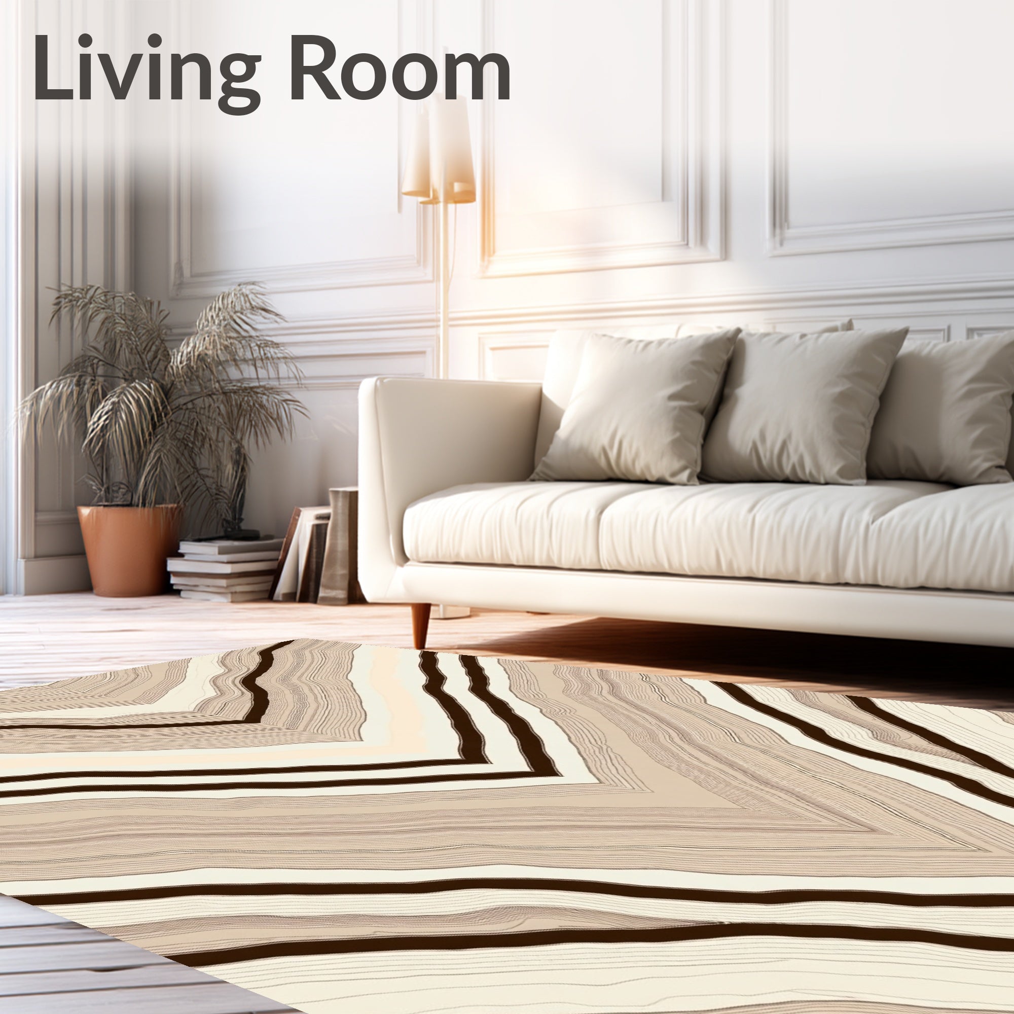 Chevron Pattern Wavy Lines Design Rug