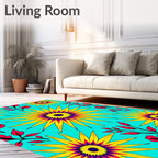 Bright Starburst Abstract Floral Rug
