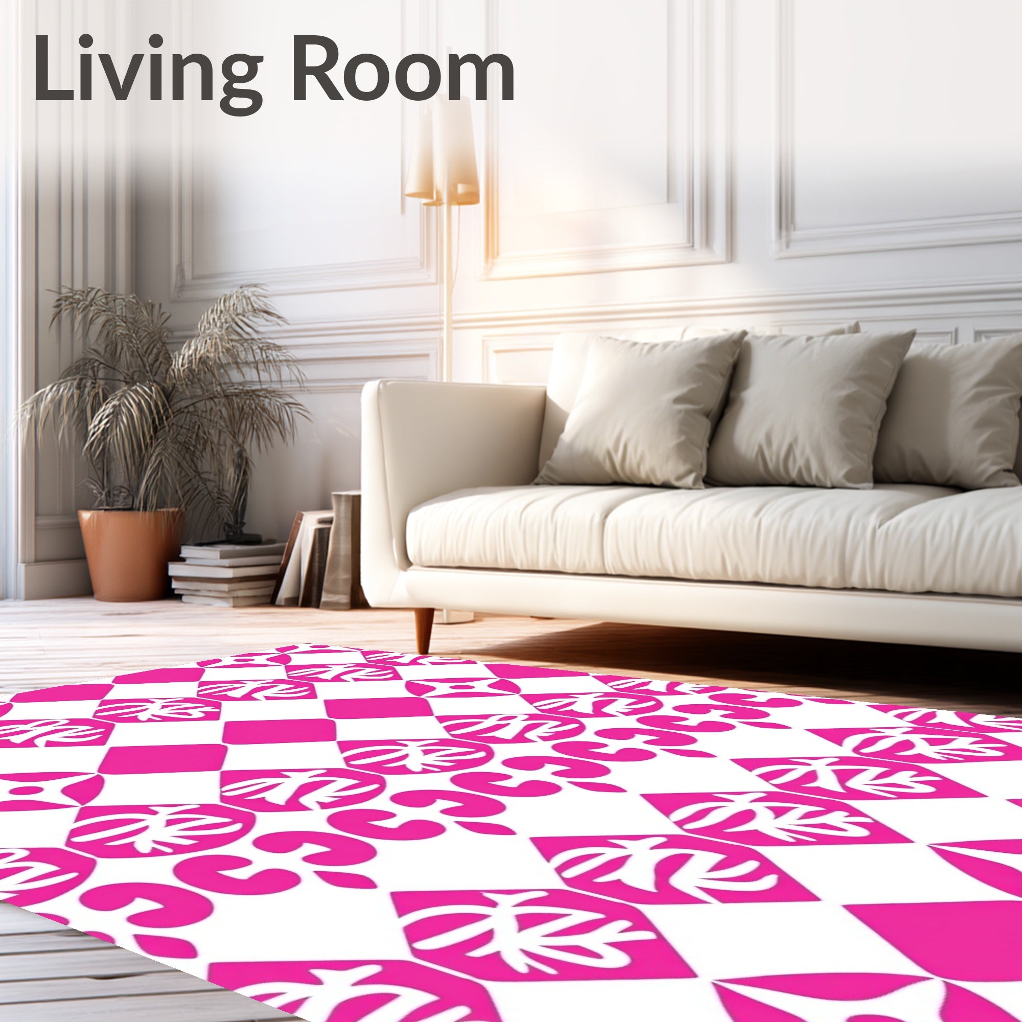 Modern Geometric Pink Tribal Rug