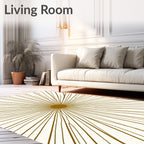 Radiating Sunburst Pattern Rug