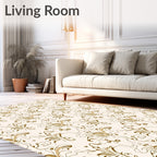 Elegant Scroll Leaf Pattern Design Rug