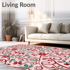 Elegant Floral Swirls Design Rug