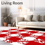 Classic Houndstooth Floral Pattern Rug