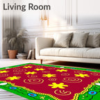 Bright Yellow Floral Swirls Pattern Rug