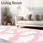 Whimsical Cloud Pattern Pink Rug