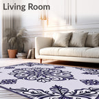 Floral Crested Ornate Pattern Rug
