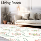 Delicate Floral Stem Artwork Rug
