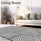 Abstract Striped Geometric Fragment Rug