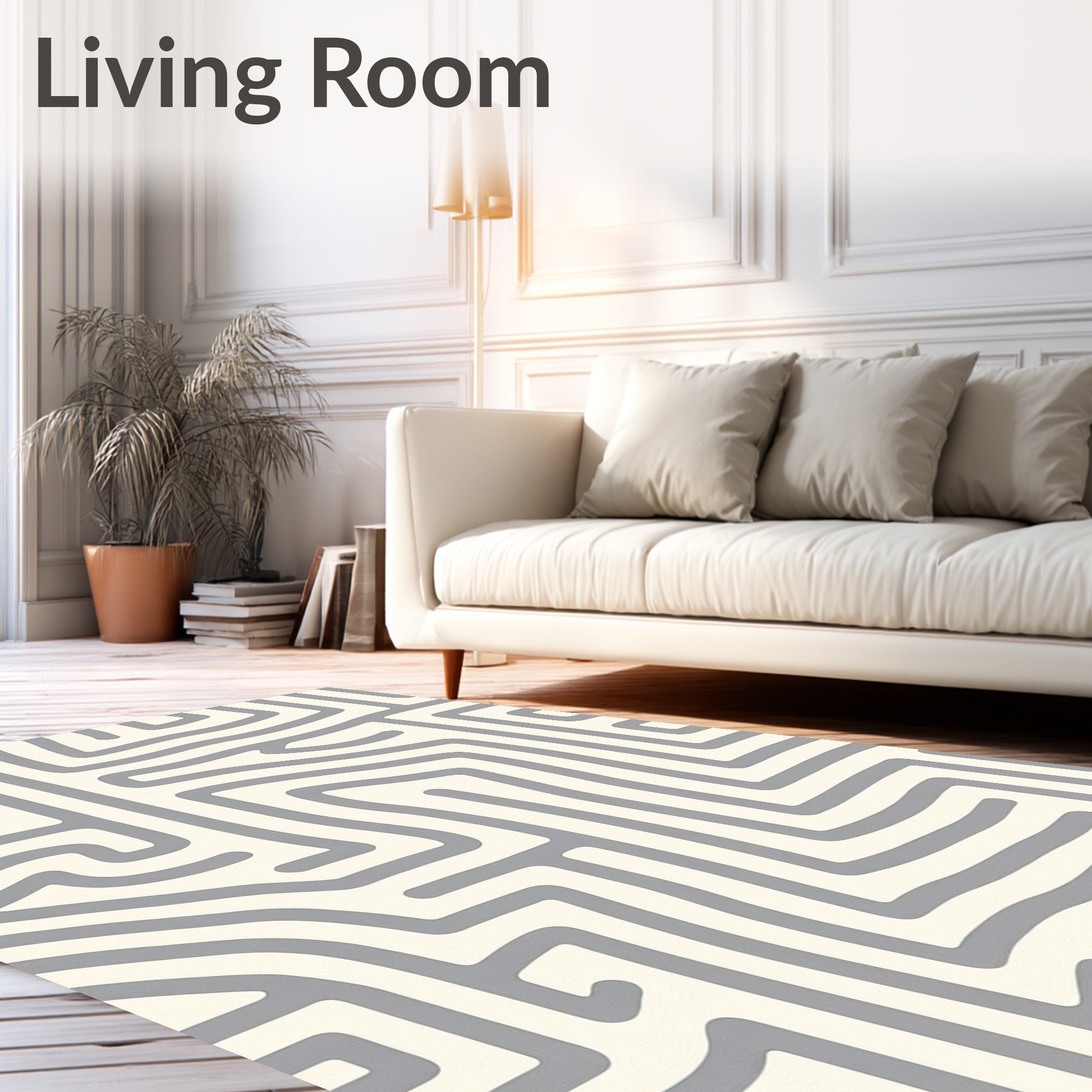 Abstract Maze Pattern Design Rug