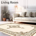 Ornate Floral Border Antique Design Rug