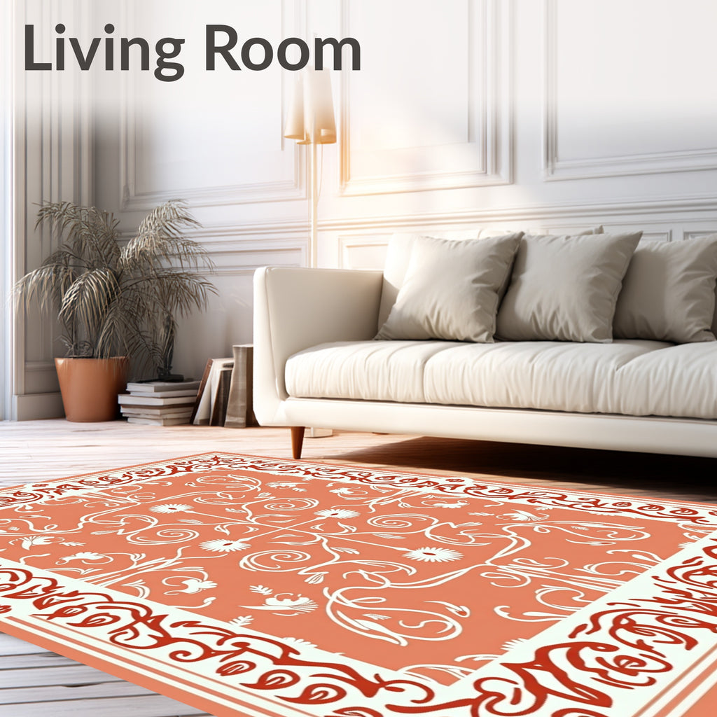 Ornate Floral Vine Pattern Rug