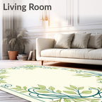 Nature Inspired Emerald Vine Design Rug