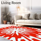 Radiant Sunburst Abstract Art Design Rug