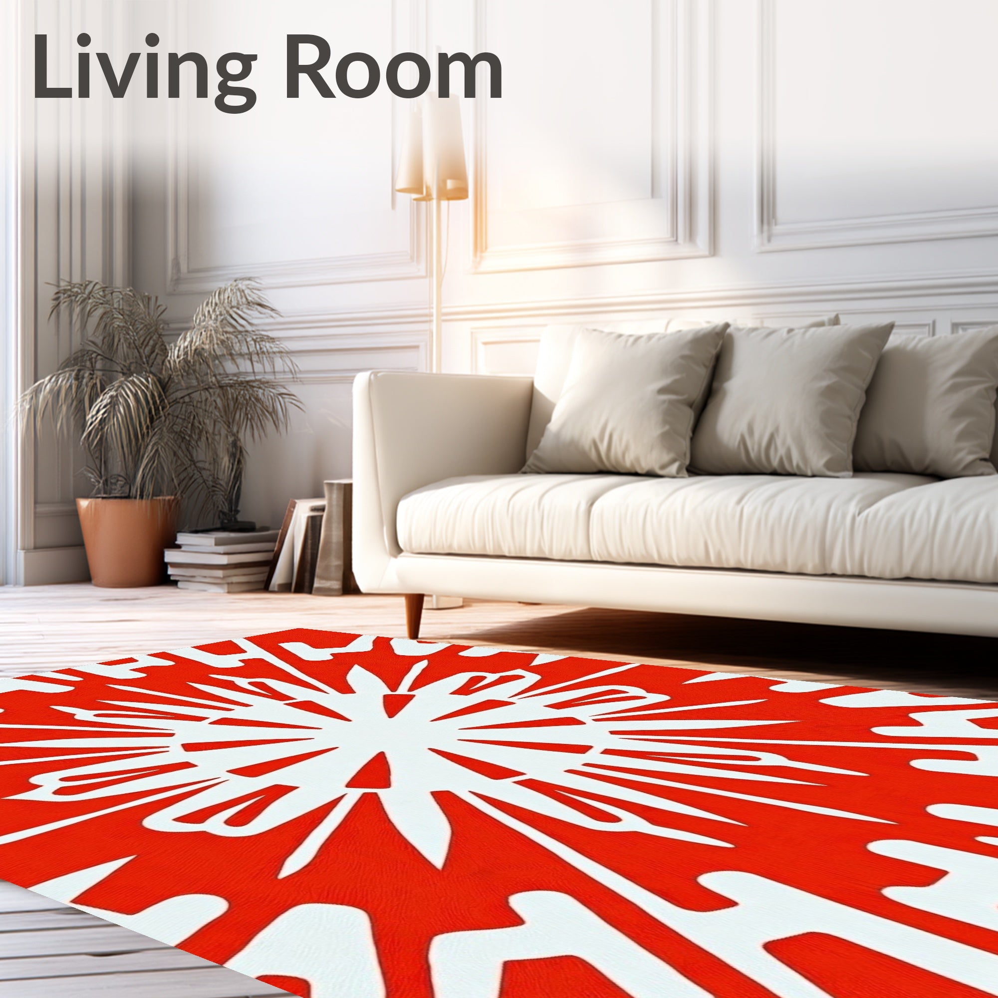 Radiant Sunburst Abstract Art Design Rug