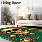 Golden Skull Mechanical Design Rug