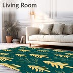 Golden Pine Forest Pattern Rug
