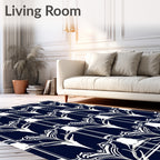 Art Deco Stylized Floral Pattern Rug