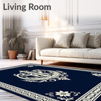 Ornate Floral Crest Pattern Rug