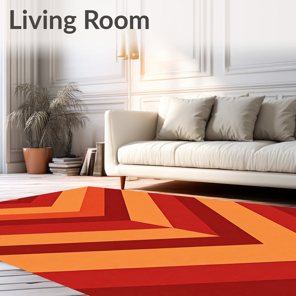 Chevron Pattern Warm Colors Design Rug