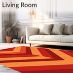 Chevron Pattern Warm Colors Design Rug
