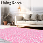 Abstract White Line Art Pattern Rug