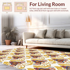 Triangular Pattern With Abstract Yellow Elements Rug