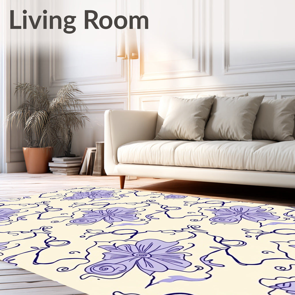 Floral Swirls Pattern Style Rug
