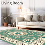 Art Nouveau Floral Medallion Pattern Rug