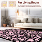 Pink Hearts With Twigs Pattern Rug