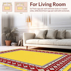Bold Red Diamond Tribal Pattern Rug