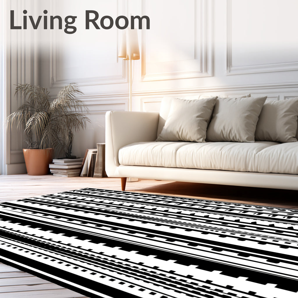 Bold Vertical Stripe Graphic Rug
