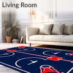 Hockey Arena Graphic Repeating Design Rug