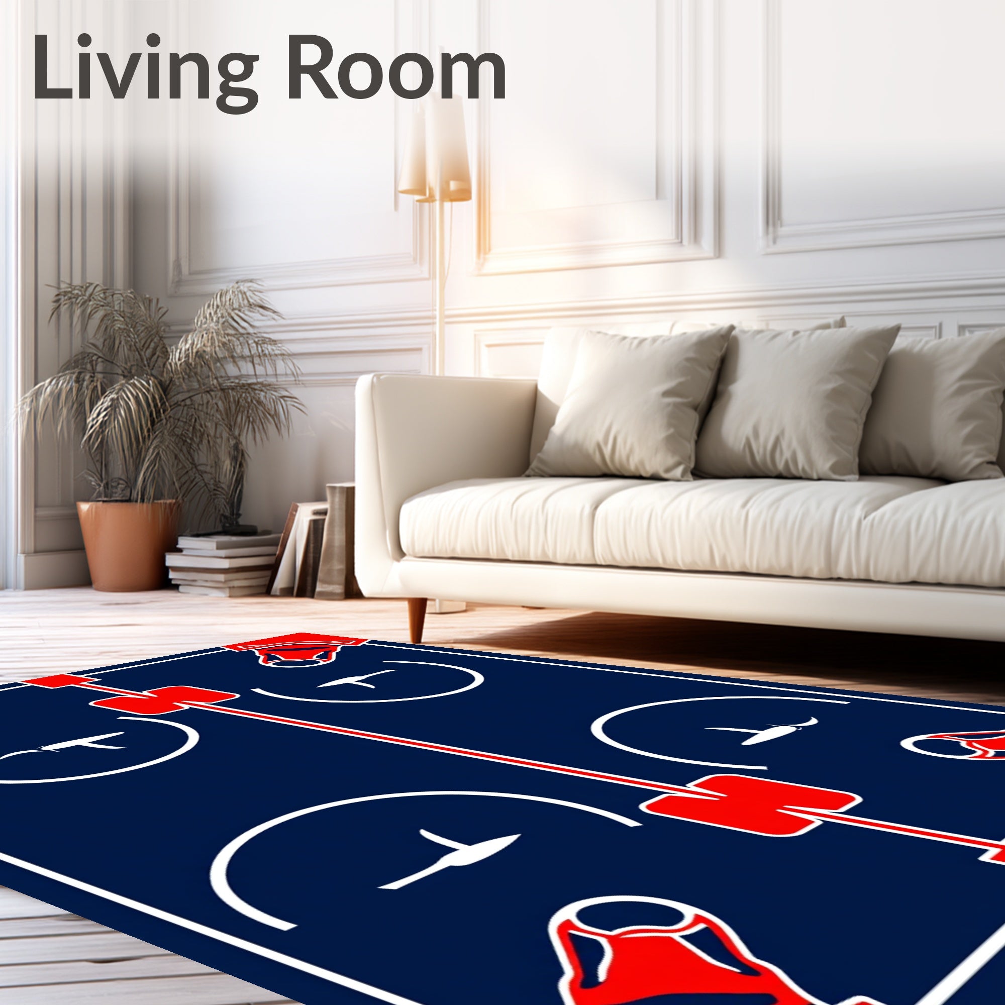 Hockey Arena Graphic Repeating Design Rug