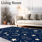 Playful Stars Swirls Pattern Rug