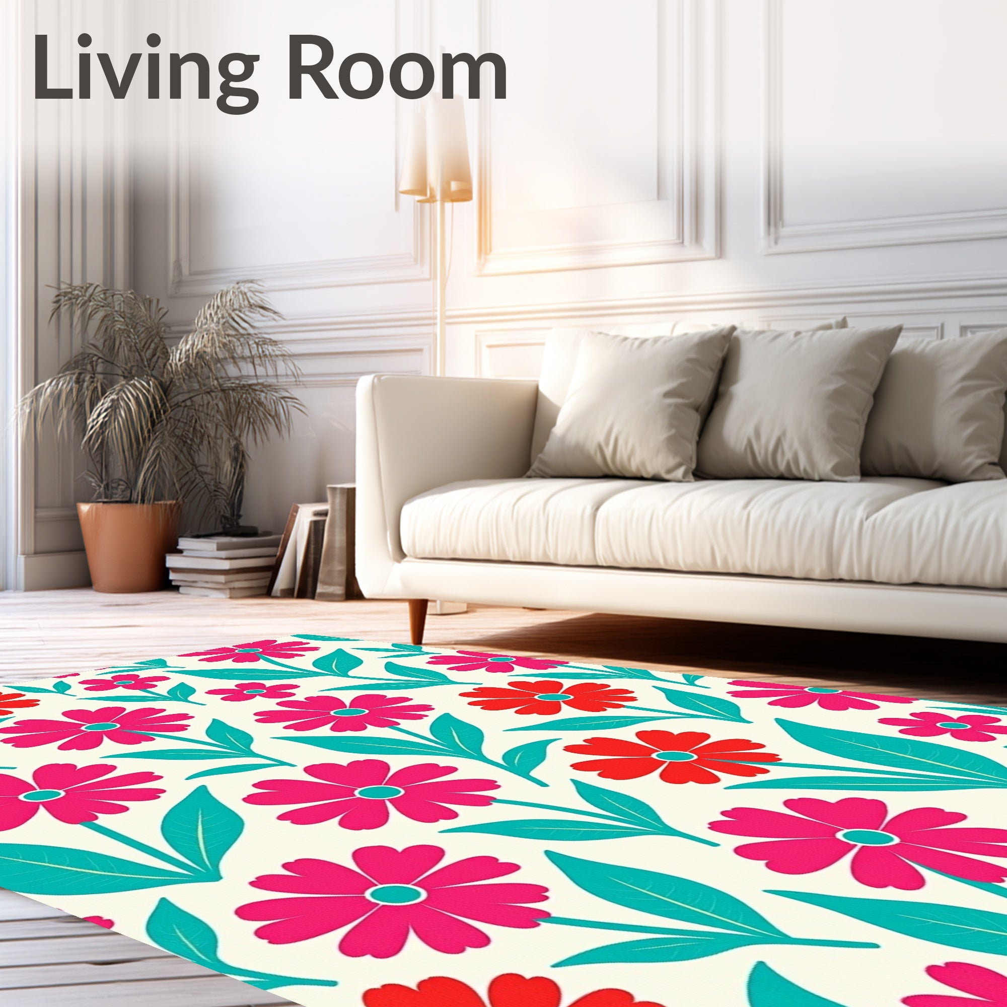 Vibrant Floral Pattern Rug
