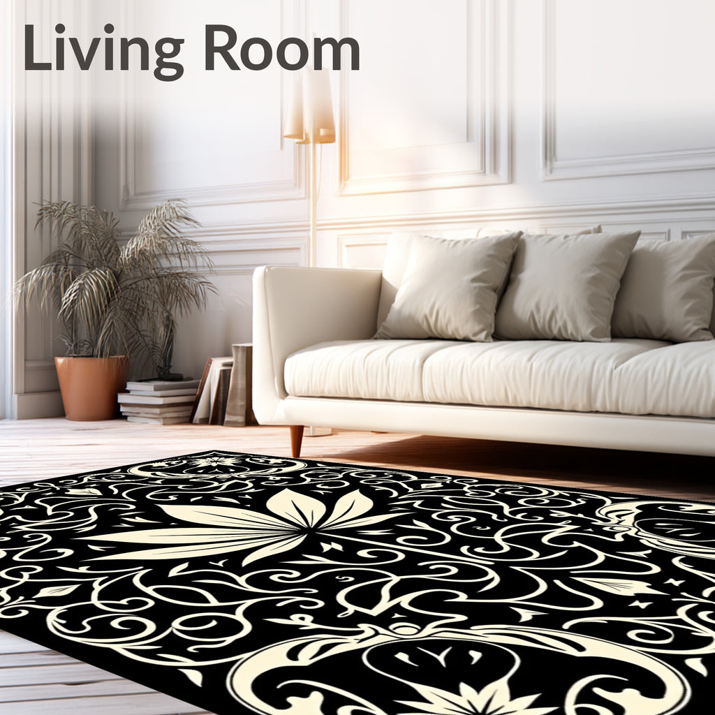 Classic Floral Swirl Scroll Pattern Rug