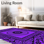 Intricate Purple Mandala Design Rug