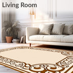 Elegant Floral Vine Border Design Rug