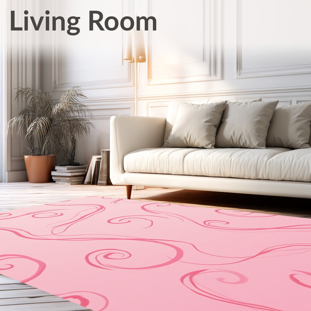 Pink Swirl Elegant Decorative Pattern Rug