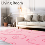 Pink Swirl Elegant Decorative Pattern Rug