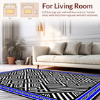 Bold Geometric Maze Line Art Design Rug