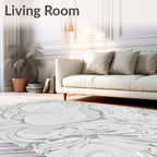Monochromatic Swirling Marble Abstract Rug