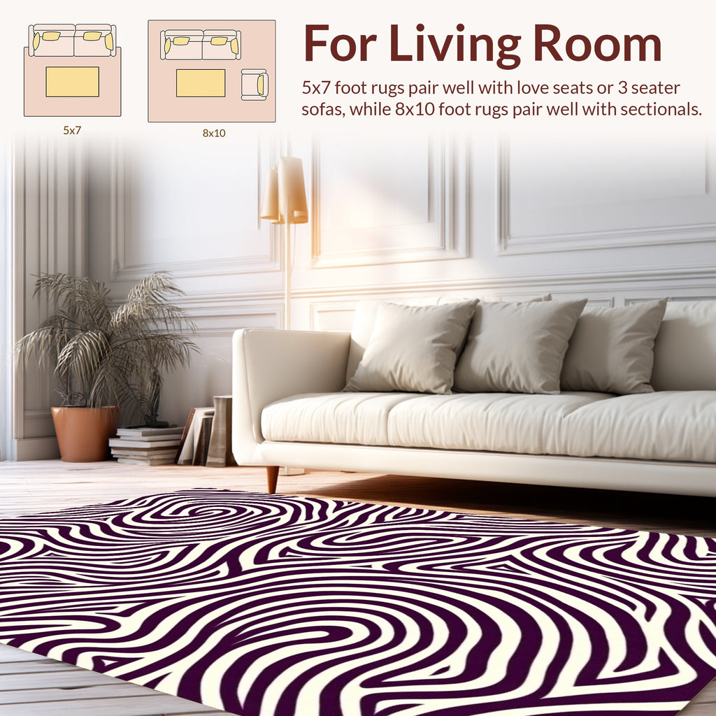 Abstract Swirl Stripe Pattern Rug