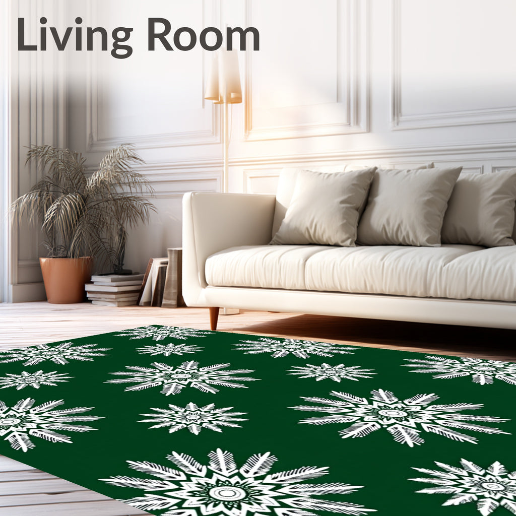 Felted Snowflake Mandala Pattern Decor Rug