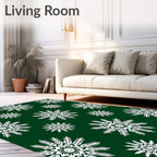 Felted Snowflake Mandala Pattern Decor Rug
