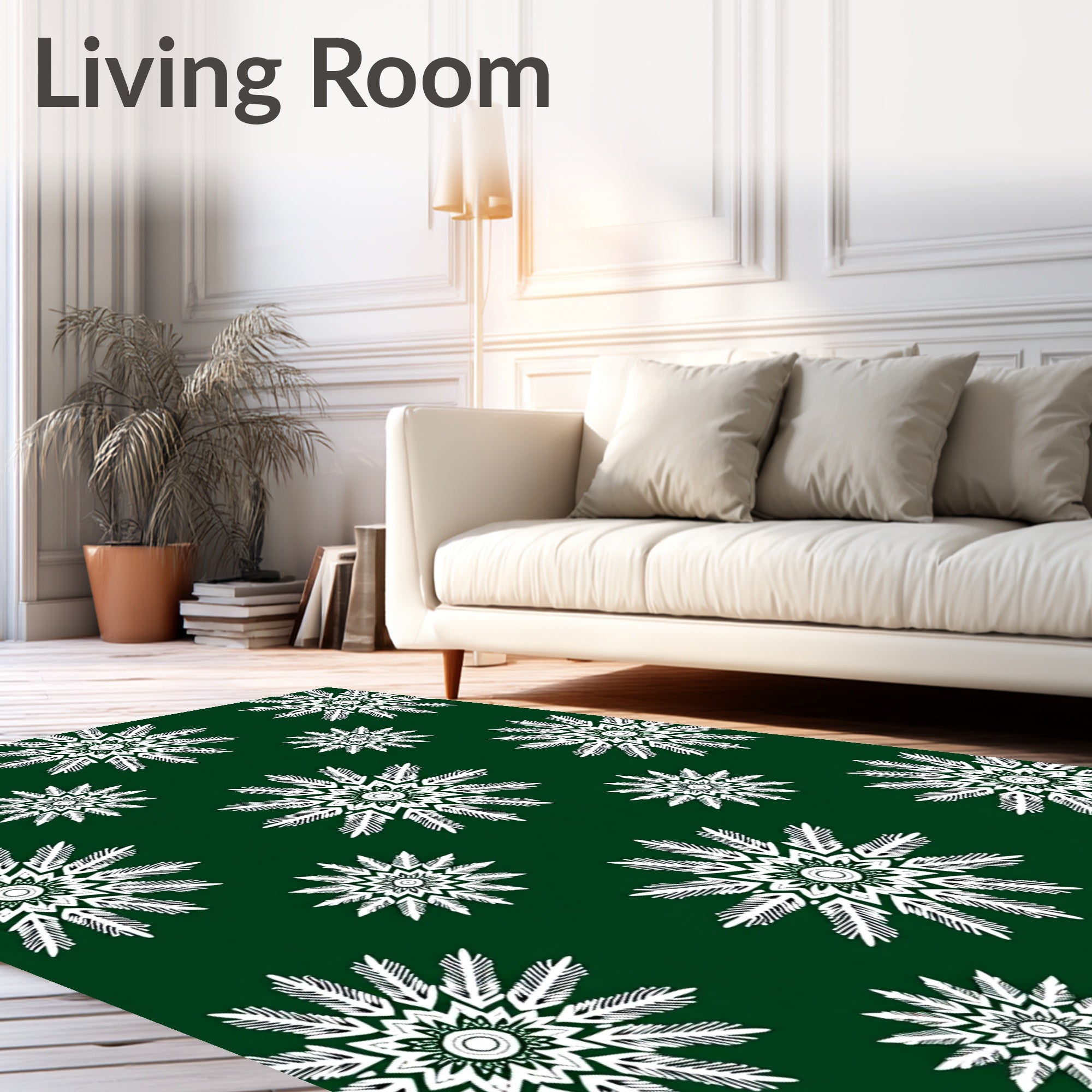 Felted Snowflake Mandala Pattern Decor Rug