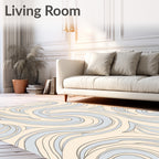 Flowing Waves Cream Sky Rug