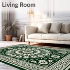 Ornate Floral Mandala Bordered Rug